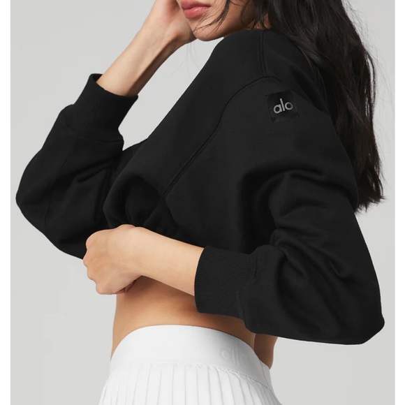 Alo Devotion Crew Neck Pullover - Black, Size Small - Picture 3 of 5